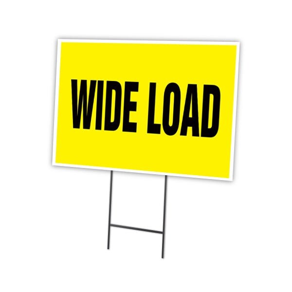 Wide Load Yard Sign & Stake outdoor plastic coroplast window, C-1216-DS-Wide Load